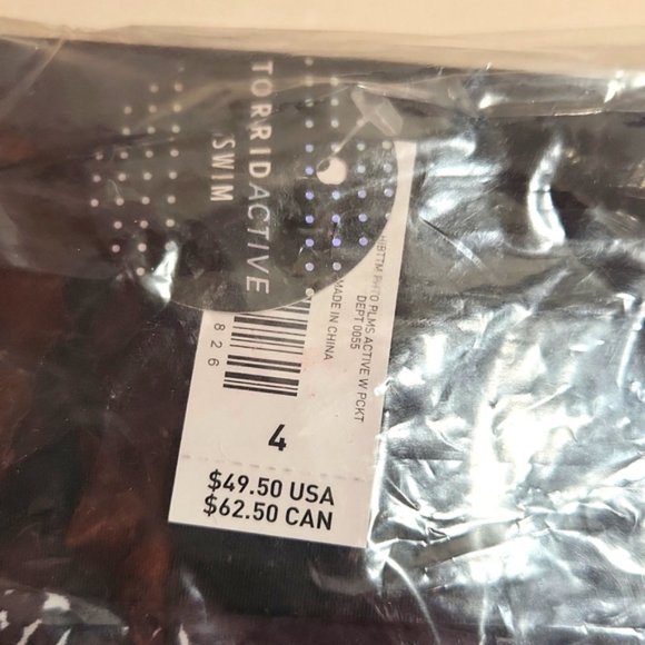 ❤️NWT VINTAGE TORRID SWIM BOTTOM - HIGH RISE POCKETS TROPICAL SUNSET SWIM BRIEF - Picture 7 of 11